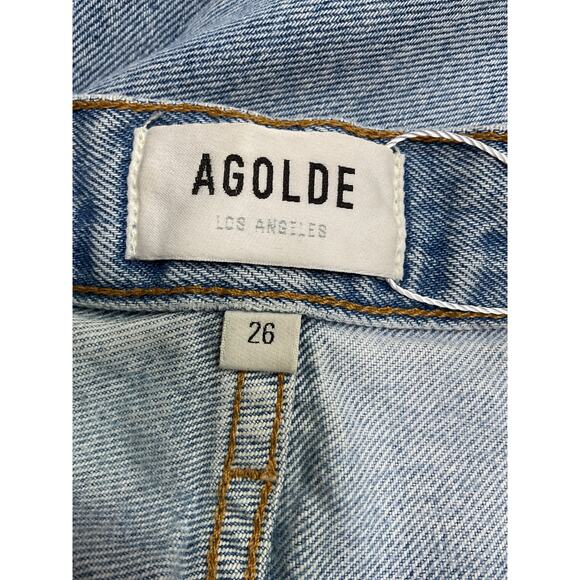 Agolde Pinch Waist Blue Cotton High Rise Kick Denim Jean Size 26 - Picture 2 of 5